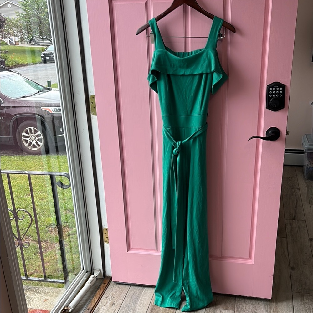 New York & Company Emerald Sleeveless Jumpsuit
